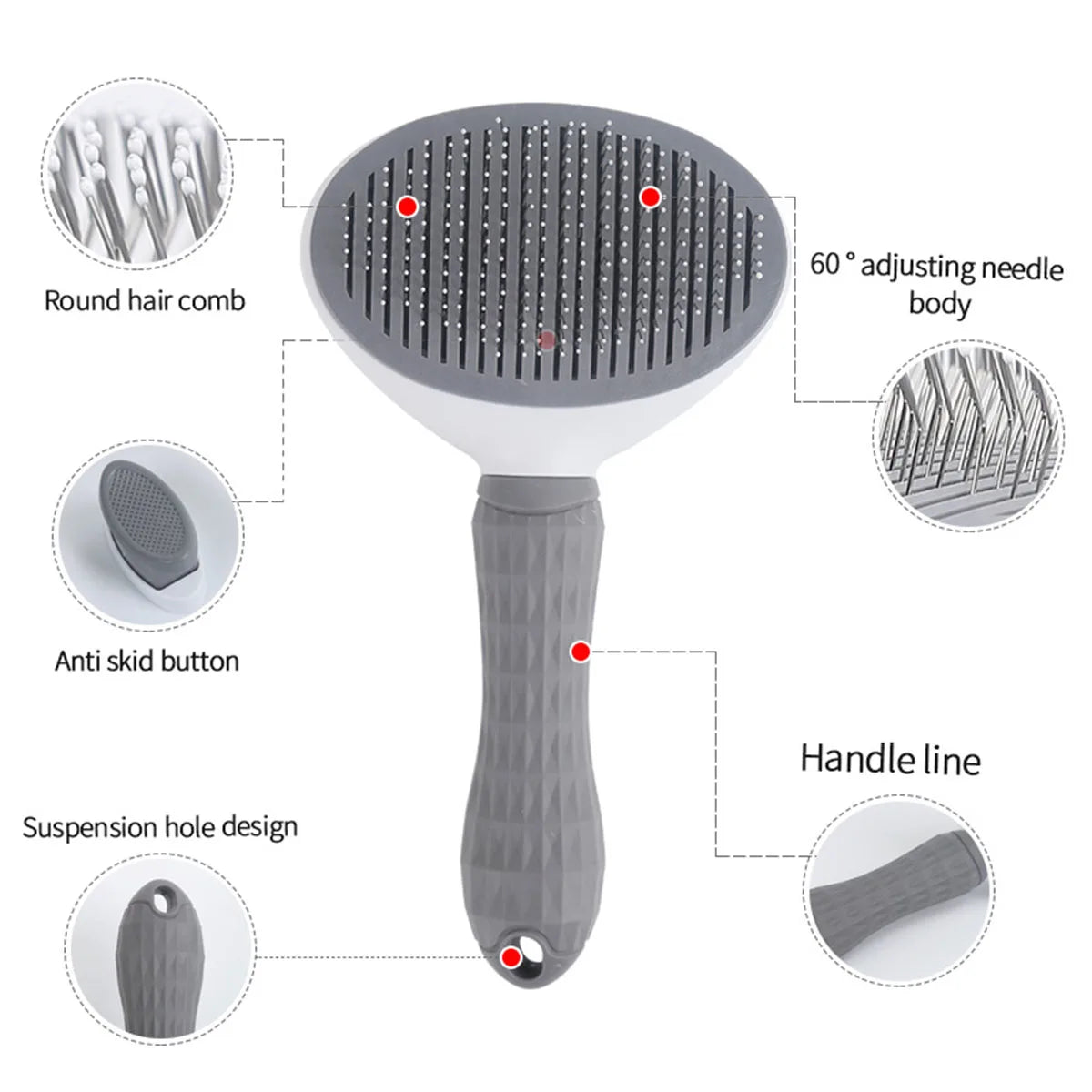 Self-Cleaning Pet Brush & De-matting Comb for Dogs & Cats